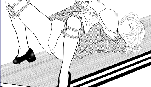 DL同人「就活女子、拘束面接（第三章）」11,12ページの下書き